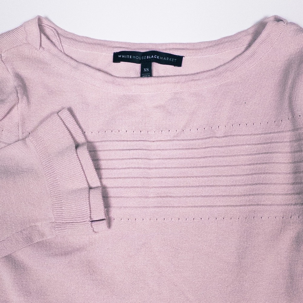 White House Black Market Sweater Knit Pullover Long Sleeve Pink Womens XS